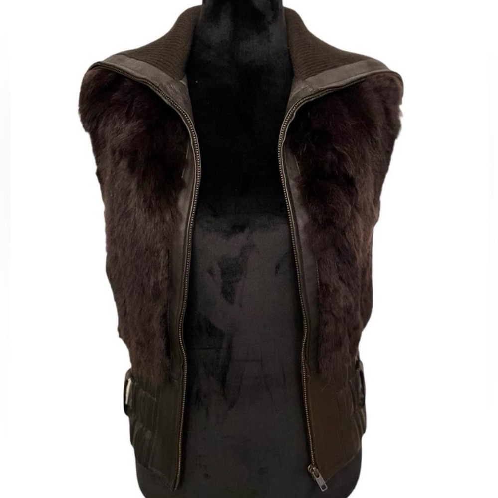 Heart Moon Star Brown Fur Vest High Collar